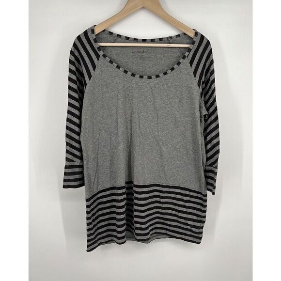 Norma Kamali Tunic Top Striped Gray Size 2XL - Picture 1 of 5